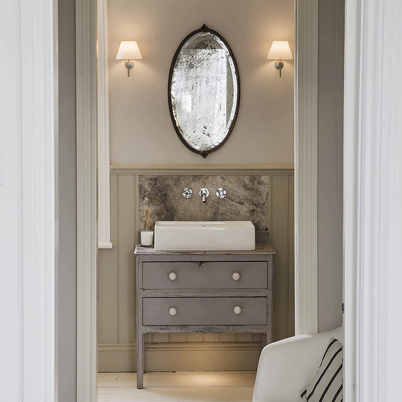 Modern Minimalist Fabric Shade Bedside Wall Lamp