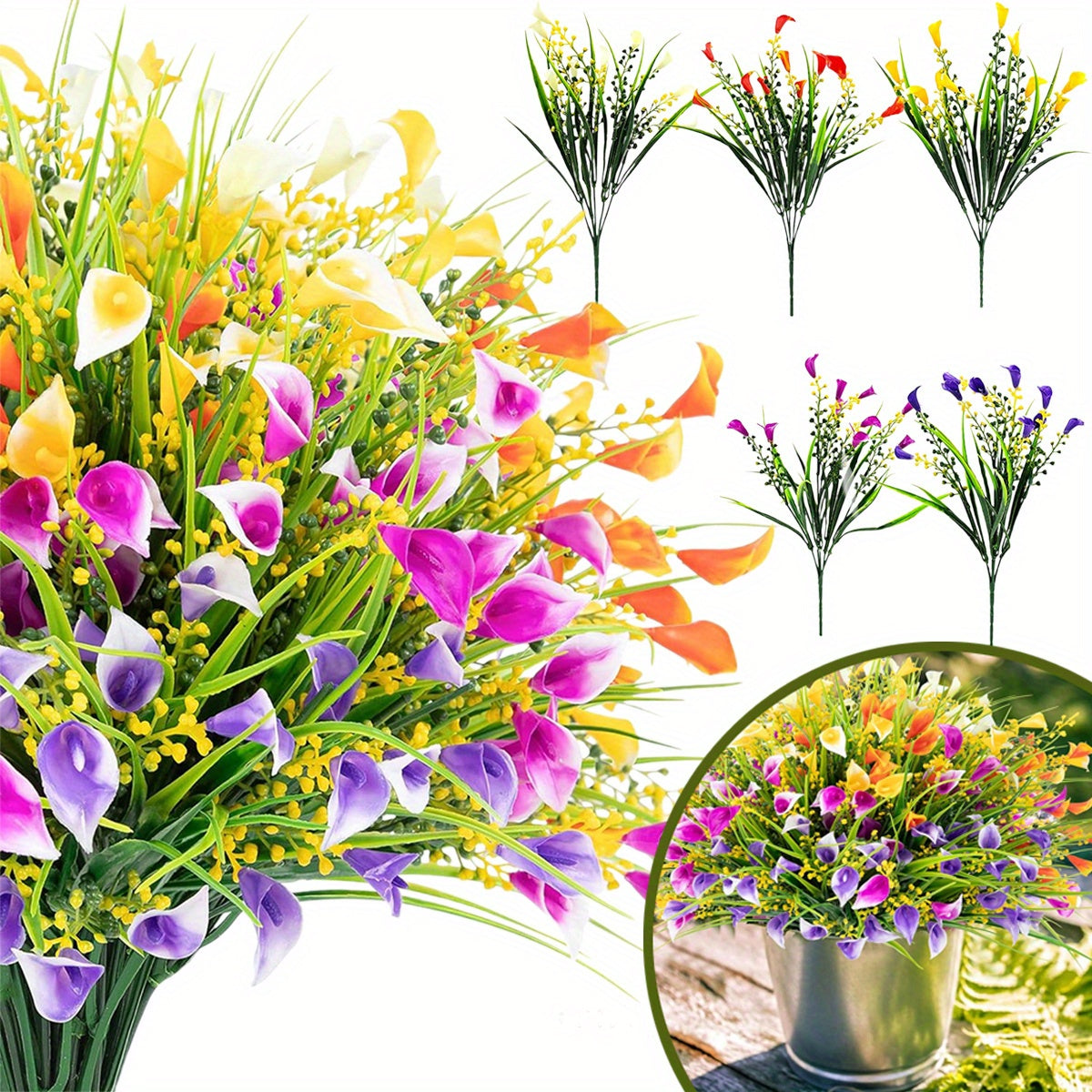 5 Artificial Calla Lilies