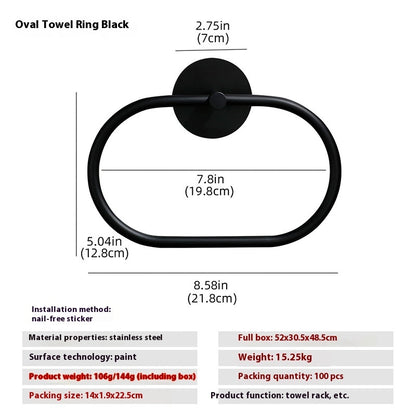 Bathroom Punch-free Storage Bathroom Stainless Steel Towel Ring